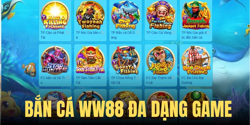 Sảnh bắn cá WW88 với những tựa game siêu hot