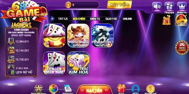 Giới thiệu 68 game bài với các thông tin cơ bản cần biết