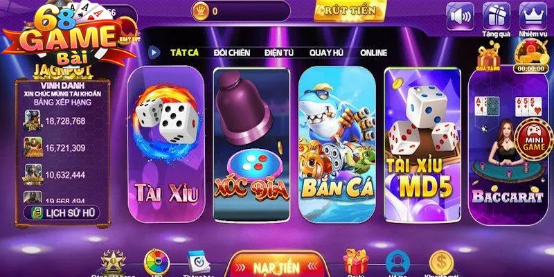 Nhiều lý do cần tham gia trải nghiệm tại 68 game bài